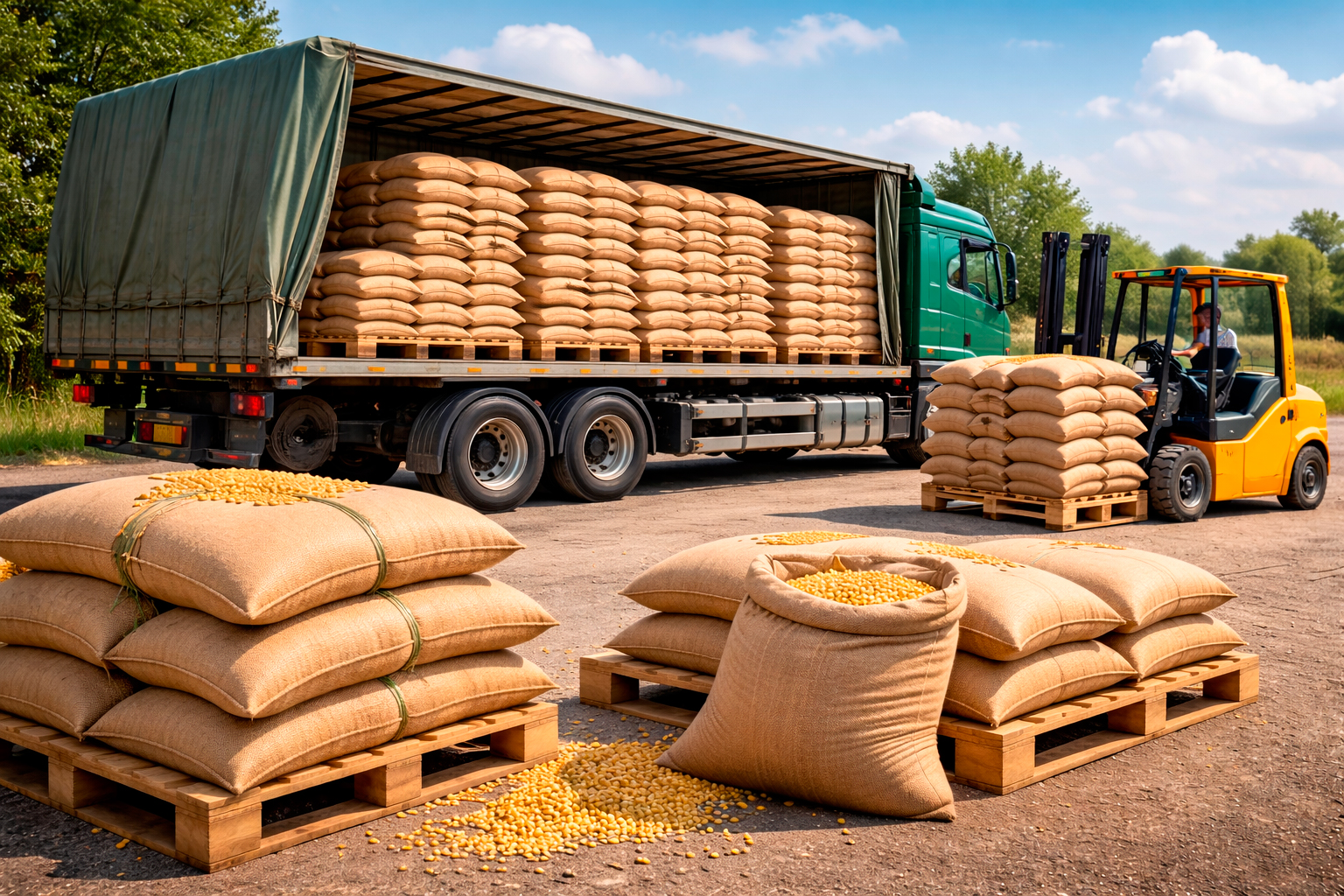 Transporte de Grãos Ensacados: caminhões, amarração, cuidados e custos